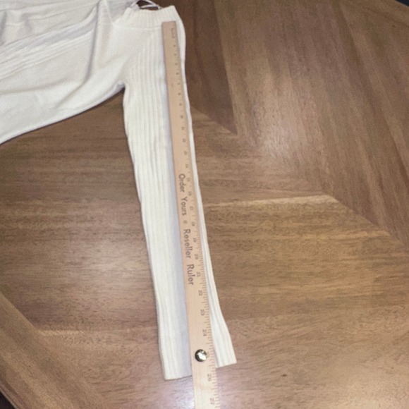 Takeout Boat Neck Womens Ribbed Knit Sweater White Long Sleeve Size Large - Picture 5 of 8